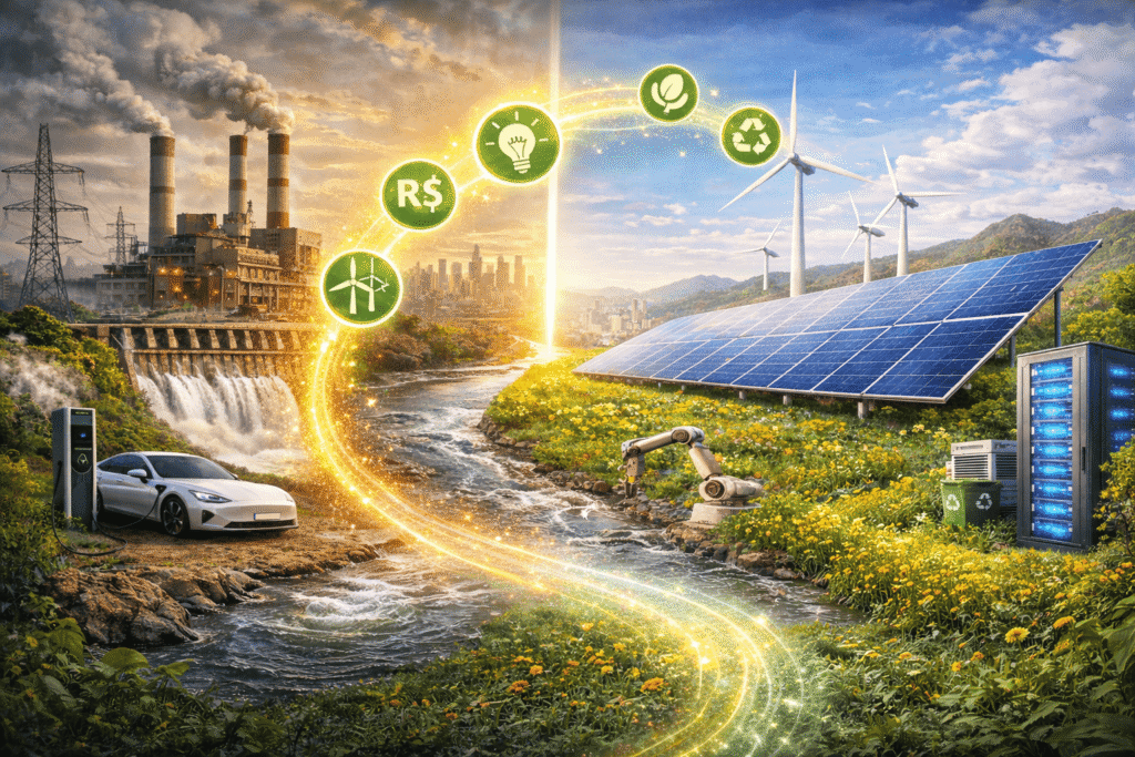 Transição energética é super importante para a sustentabilidade da economia e também do planeta.