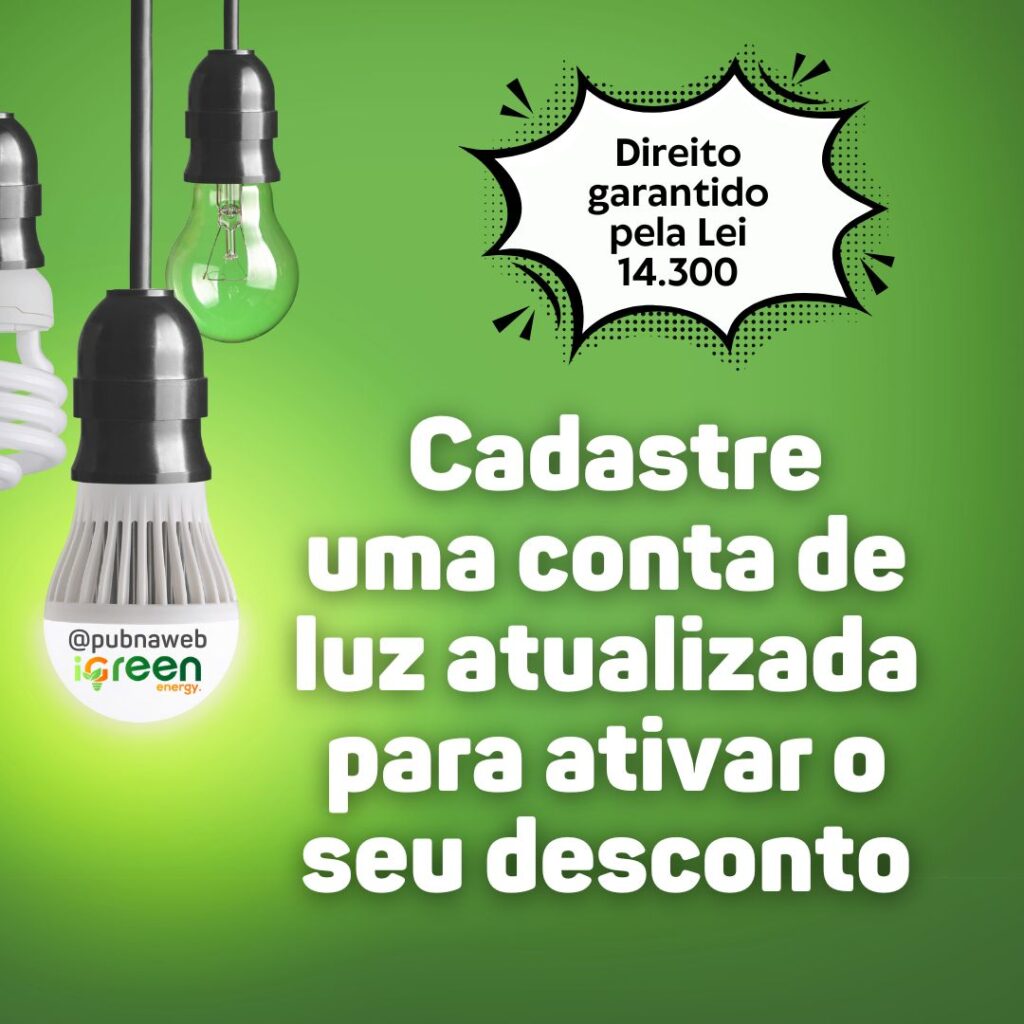 cadastre uma conta de luz atualizada para ativar seu desconto