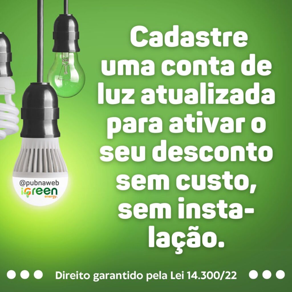 cadastre uma conta de luz atualizada para ativar seu desconto