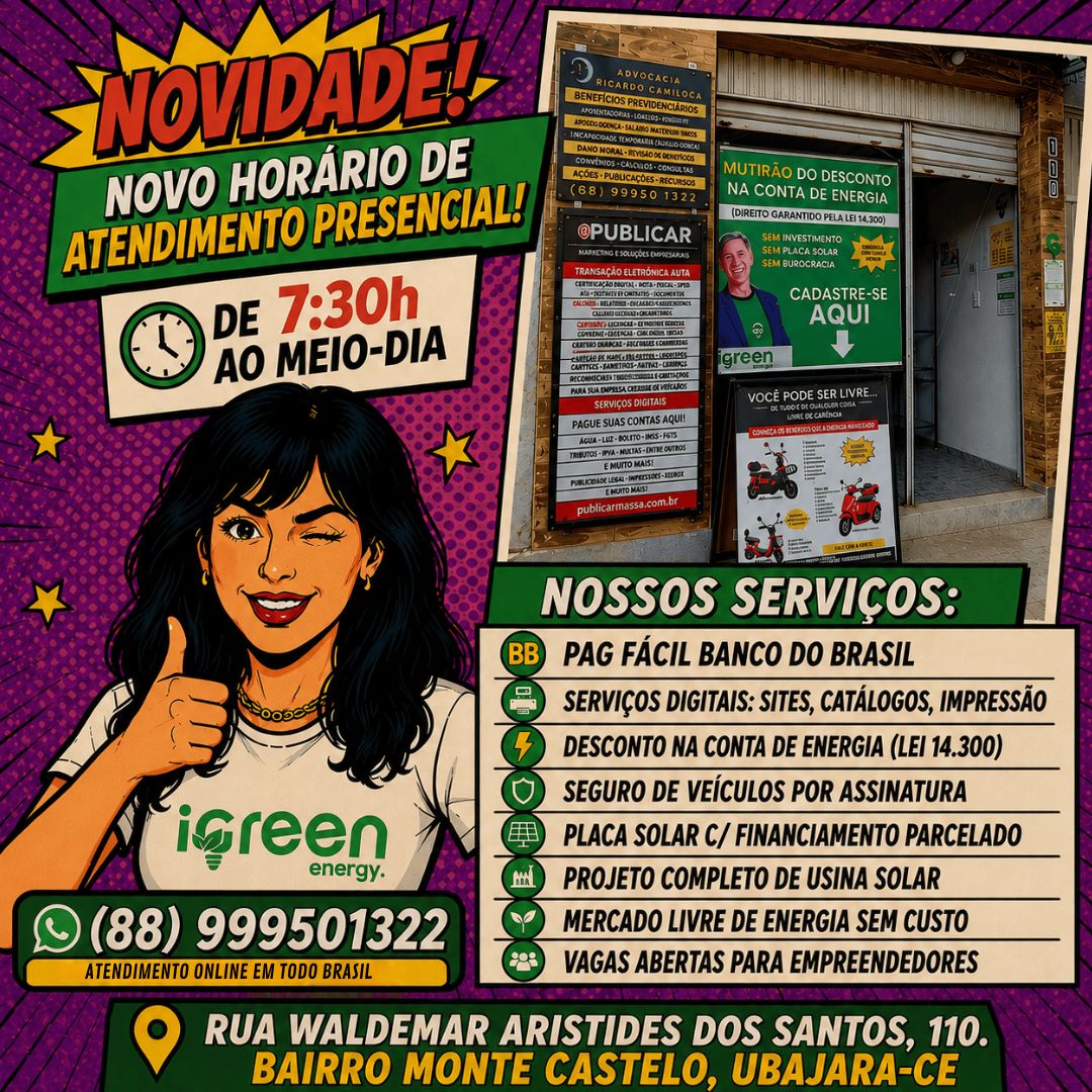 PRINCIPAIS SERVIÇOS PRESTADOS PELA PUBLICAR NA WEB COM IGREEN ENERGY