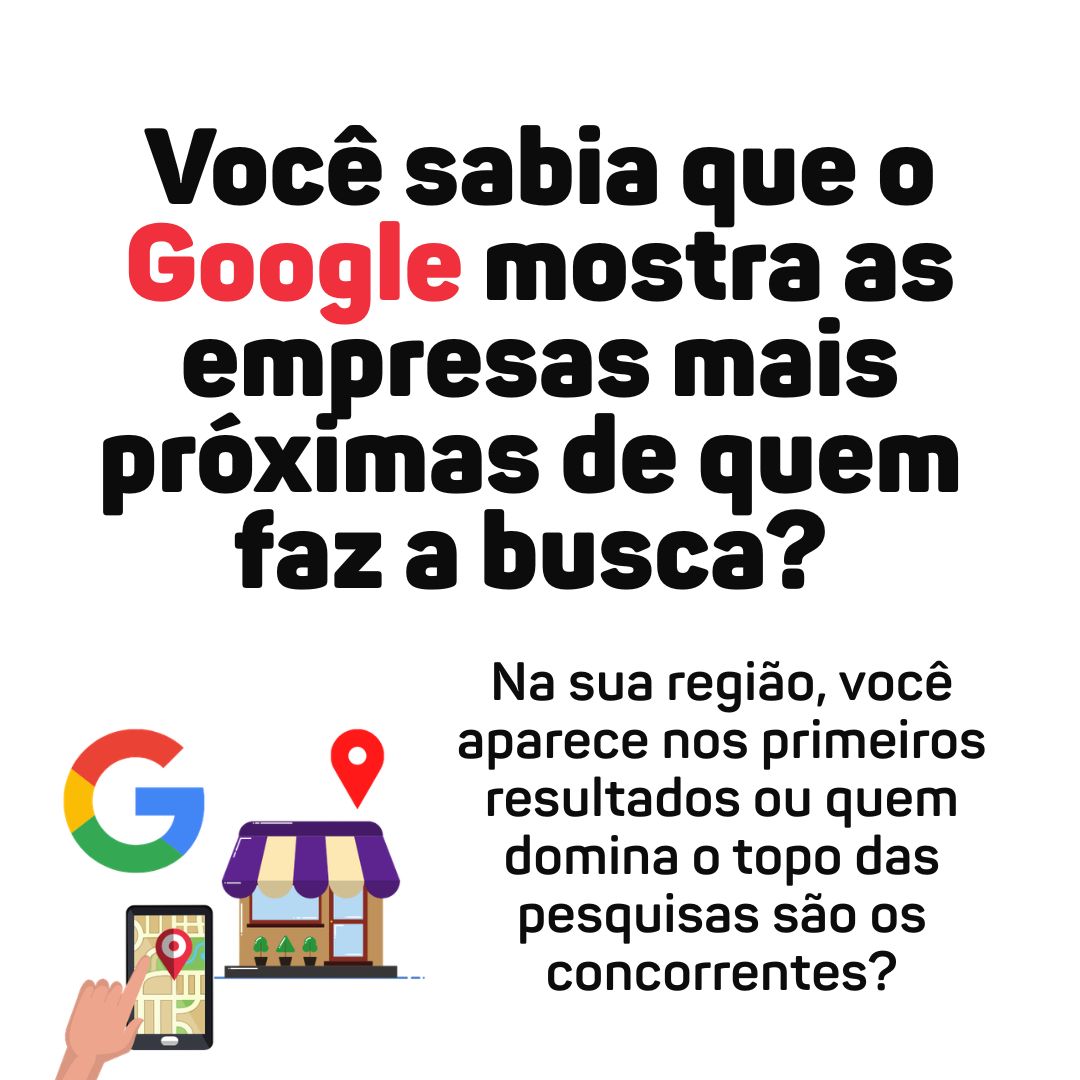 Você sabia que o Google mostra as empresas mais próximas de quem faz a busca? Na sua região, você aparece nos primeiros resultados ou quem domina o topo das pesquisas são os concorrentes? Isso pode mudar! Vamos personalizar a sua página de links do Instagram com domínio próprio (suaempresa.com.br), incentivar avaliações positivas e tornar a sua marca mais visível para o Google Meu Negócio.
